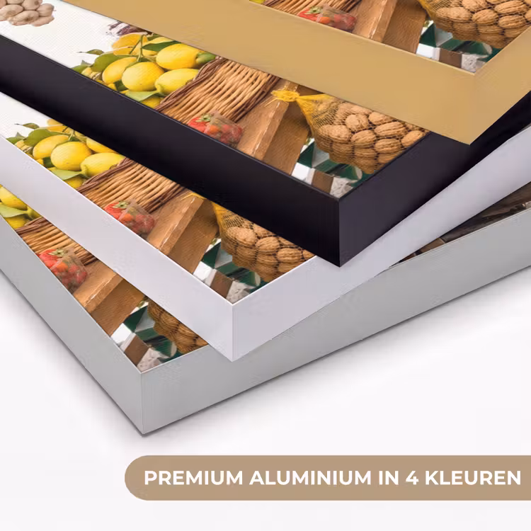 Art frame - Marktkraam - Fruit - Vers - Marktkraam - Fruit - Vers Textielframe zwart klein