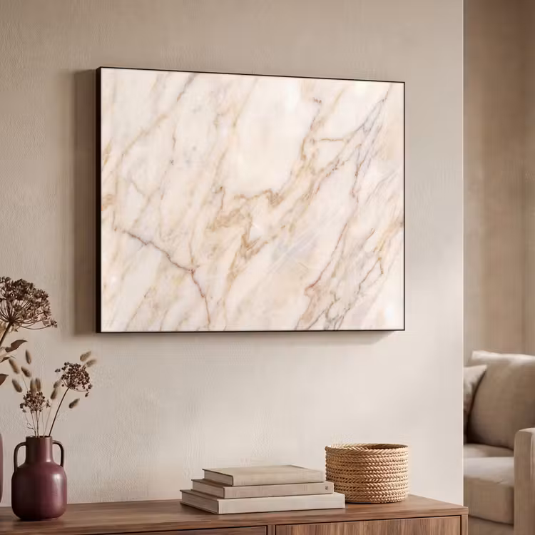 Marmer - Ader - Abstract - Wit - Goud Textielframe zwart klein -sfeer3