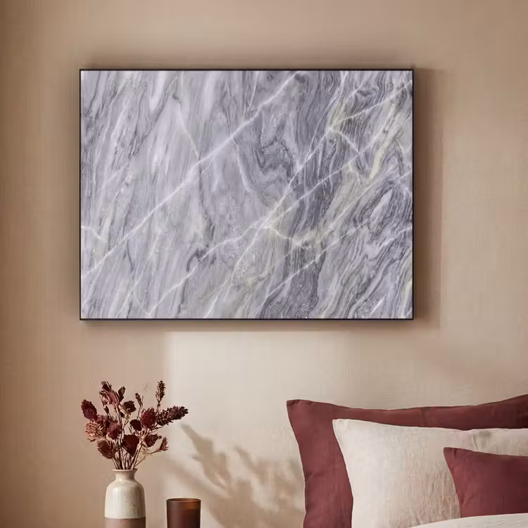 Marmer - Ader - Patroon - Abstract - Grijs Textielframe zwart klein -sfeer1