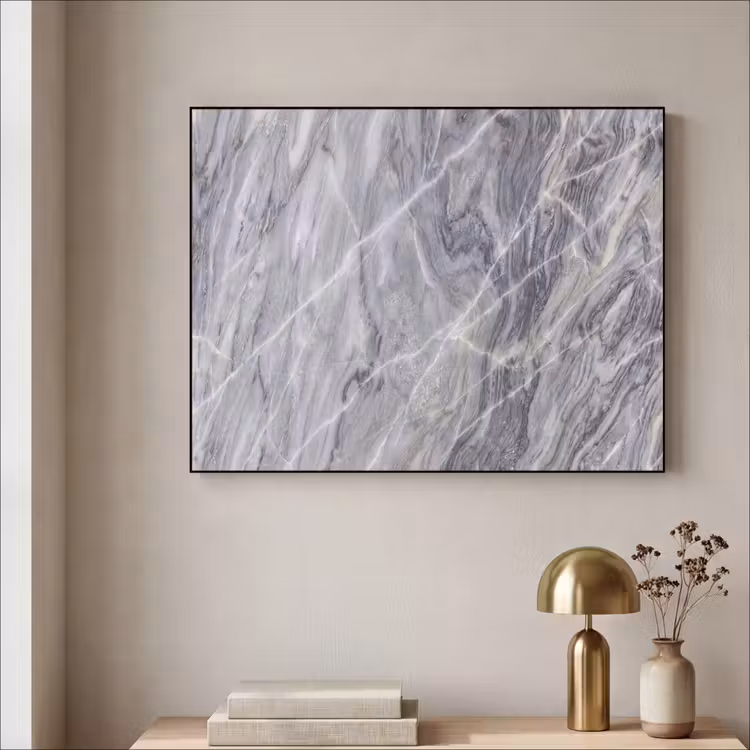 Marmer - Ader - Patroon - Abstract - Grijs Textielframe zwart klein -sfeer2