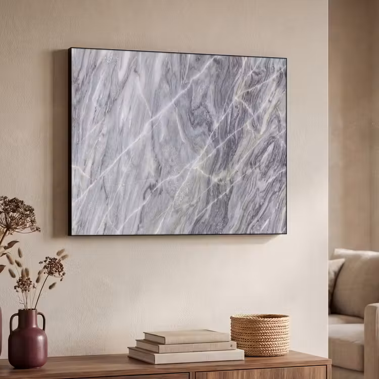Marmer - Ader - Patroon - Abstract - Grijs Textielframe zwart klein -sfeer3