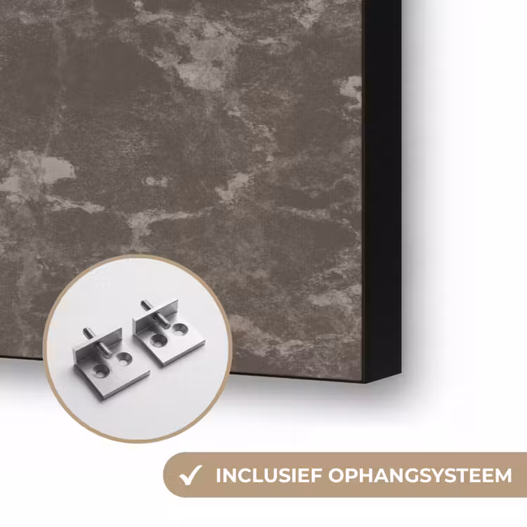 Marmer - Aders - Bruin Textielframe zwart klein 947 -USP_ophangsysteemNL