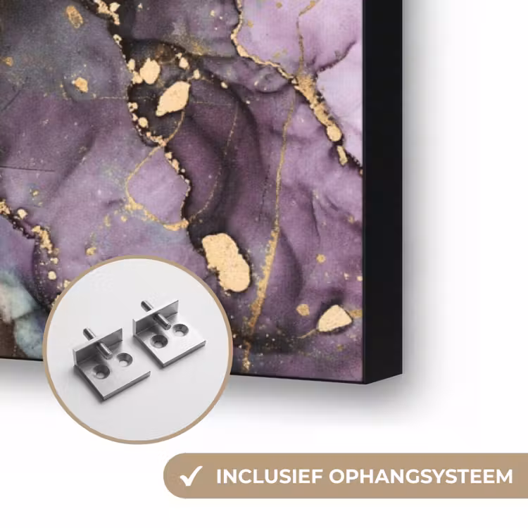 Marmer - Gold - Steen - Abstract Textielframe zwart klein -USP_ophangsysteemNL