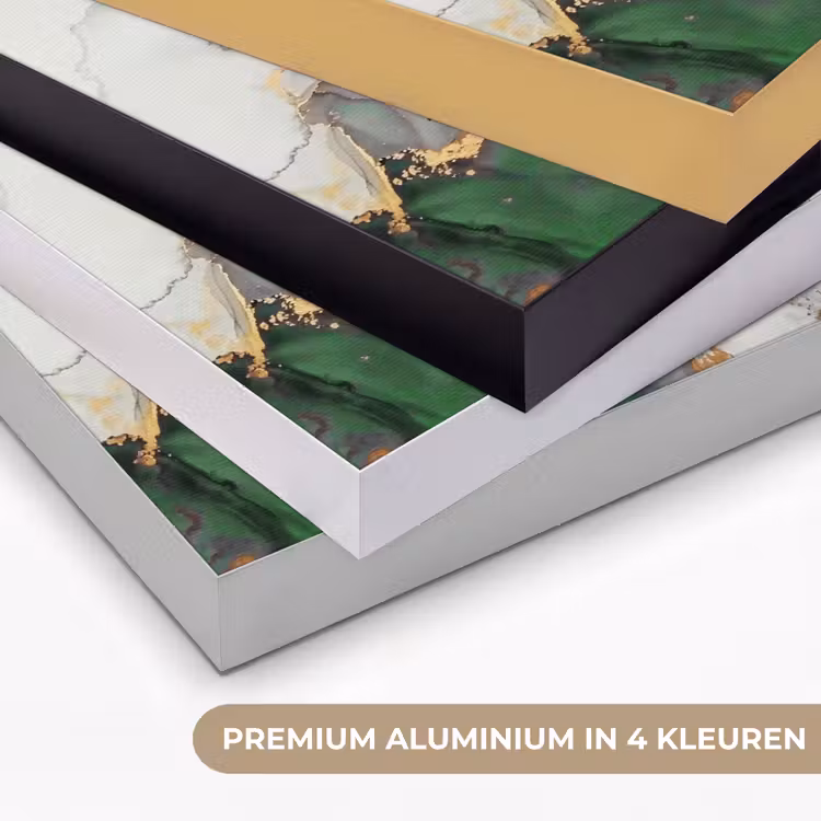 Marmer - Goud - Groen - Luxe Textielframe zwart klein -USP_kleurenNL