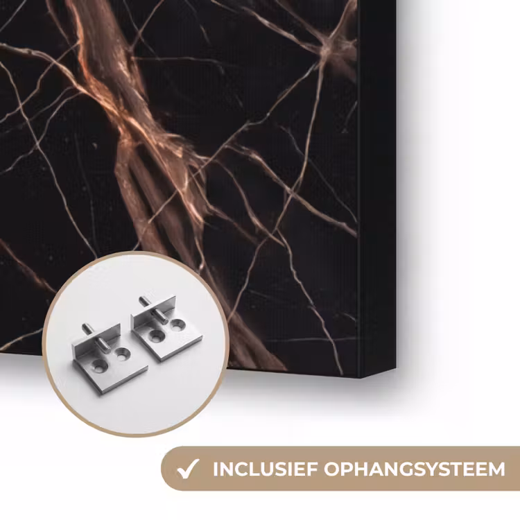 Marmer - Goud - Patroon - Luxe - Zwart Textielframe zwart klein -USP_ophangsysteemNL