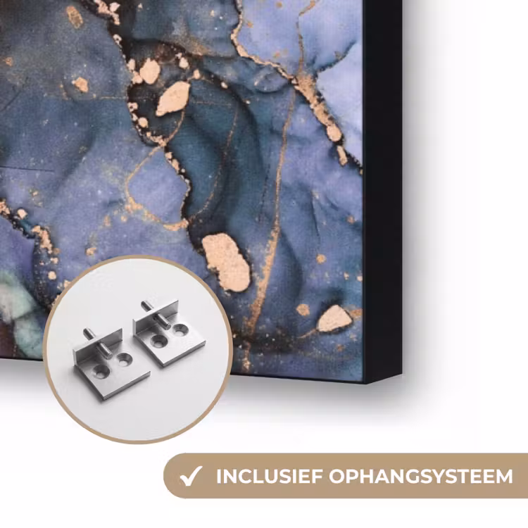 Marmer - Goud - Rosé Textielframe zwart klein -USP_ophangsysteemNL