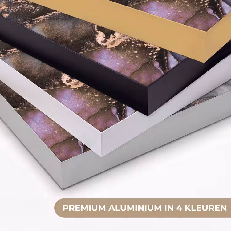 Marmer - Goud - Roze Textielframe zwart klein -USP_kleurenNL