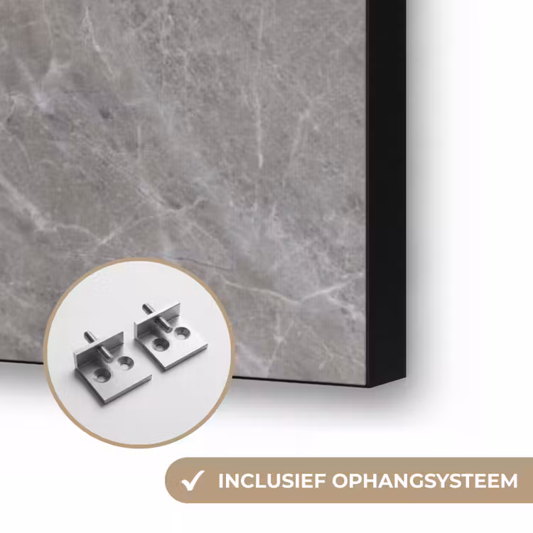 Marmer - Grijs Textielframe zwart klein -USP_ophangsysteemNL