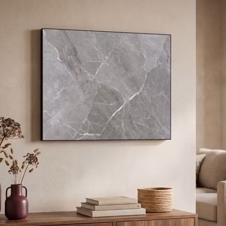 Marmer - Grijs Textielframe zwart klein -sfeer3