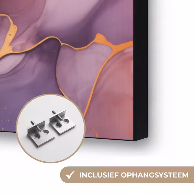 Marmer - Kleurrijk Textielframe zwart klein -USP_ophangsysteemNL
