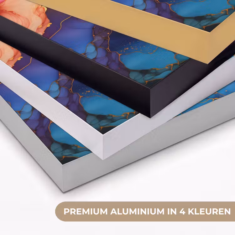 Marmer - Kleurrijk - Kleuren - Abstract Textielframe zwart klein -USP_kleurenNL