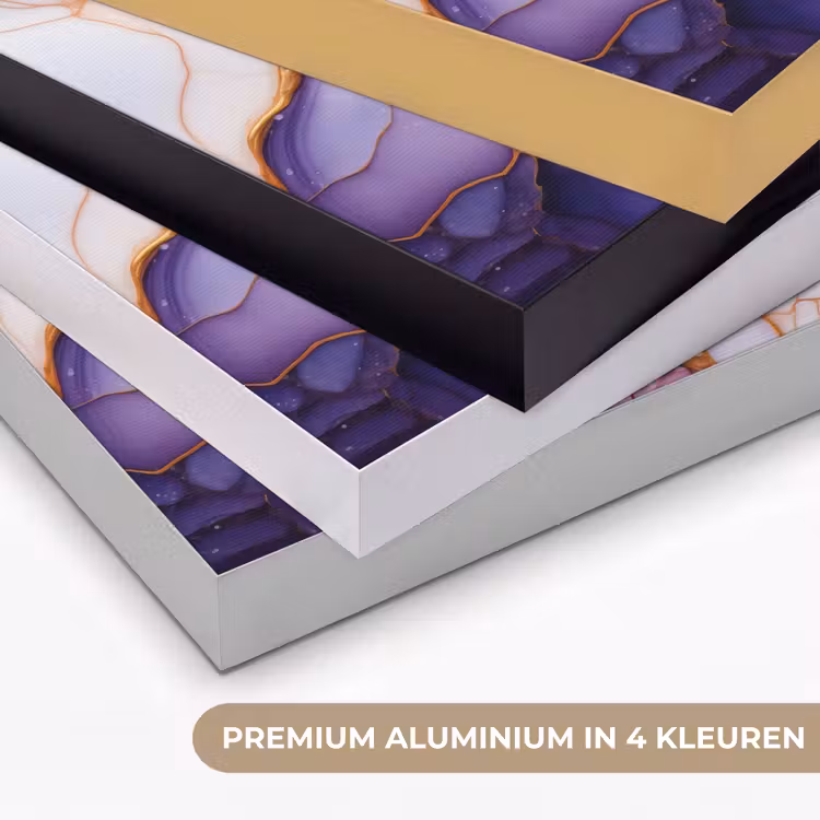 Marmer - Paars - Lila - Goud Textielframe zwart klein -USP_kleurenNL