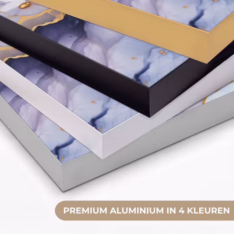Marmer - Paars - Lila - Goud - Abstract Textielframe zwart klein -USP_kleurenNL
