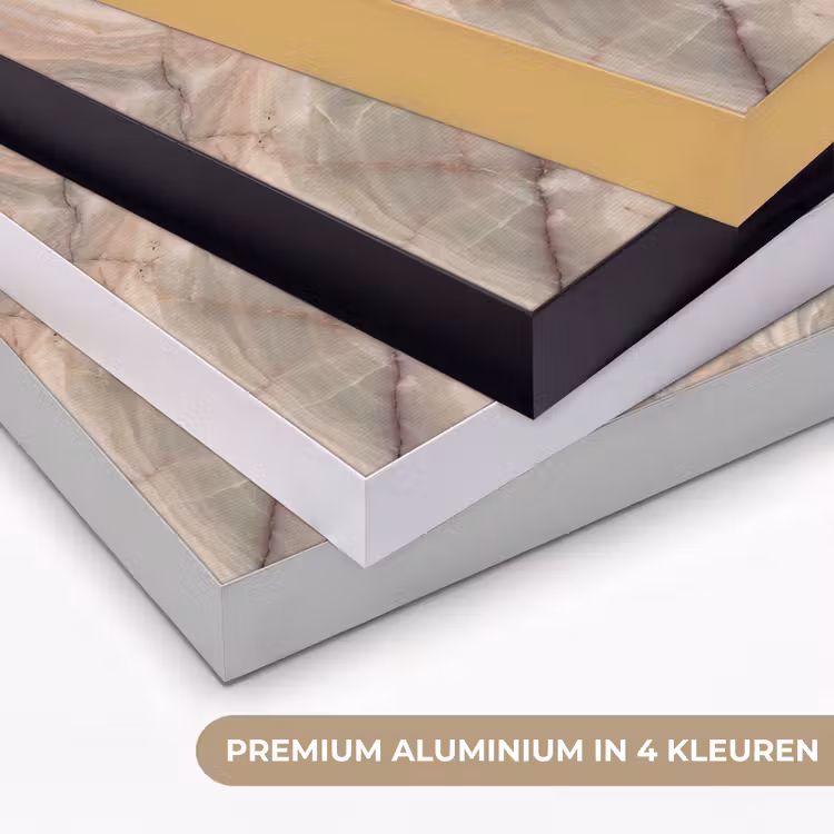 Marmer - Patroon - Abstract - Beige - Groen Textielframe zwart klein -USP_kleurenNL