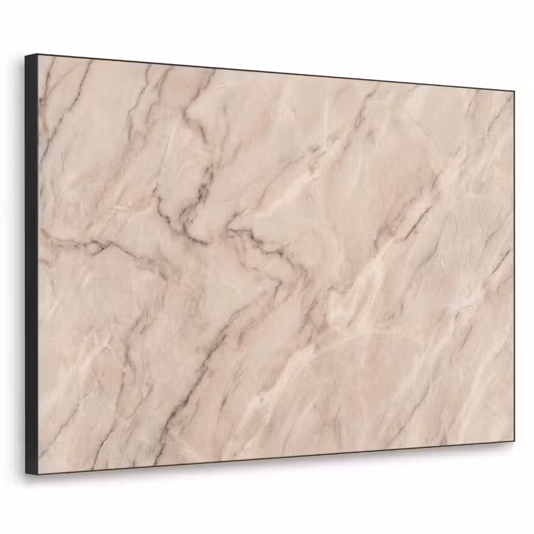Marmer - Patroon - Abstract - Modern - Beige Textielframe zwart klein -3d