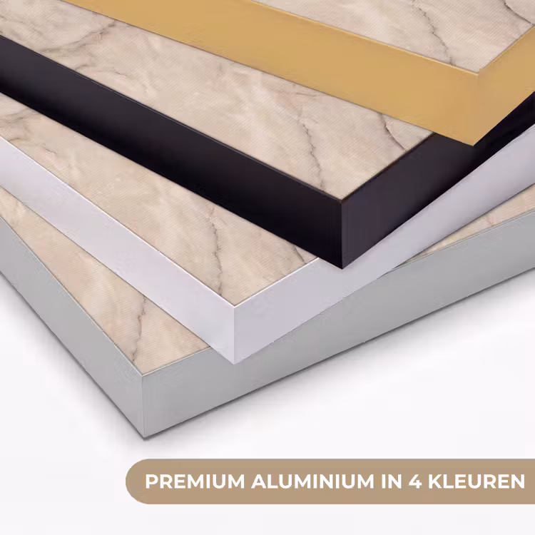 Marmer - Patroon - Abstract - Modern - Beige Textielframe zwart klein -USP_kleurenNL