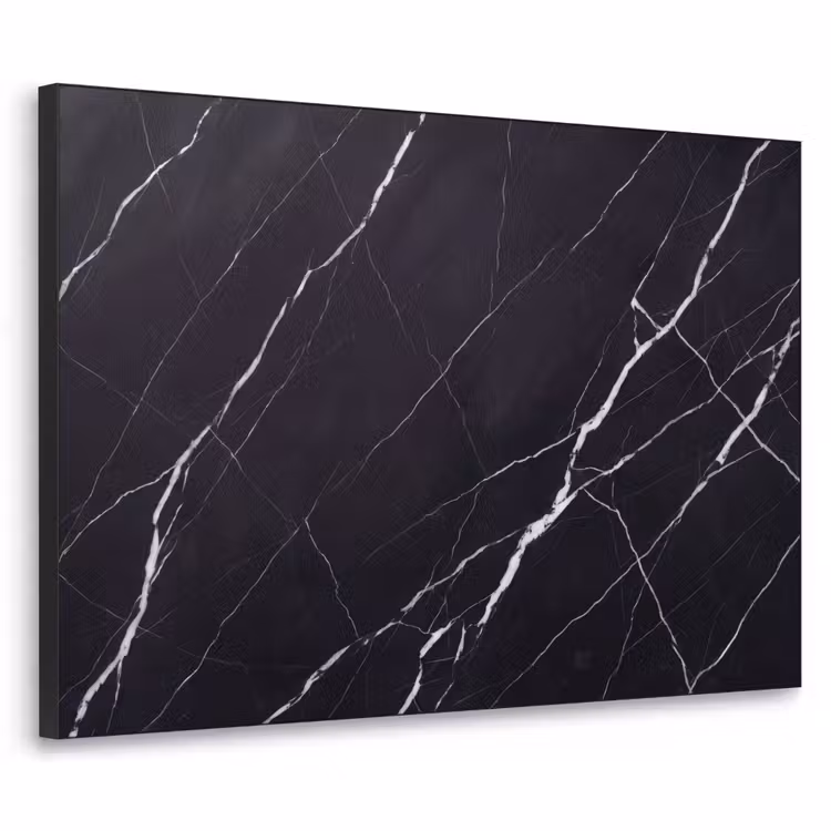 Marmer - Patroon - Abstract - Modern - Zwart Textielframe zwart klein -3d