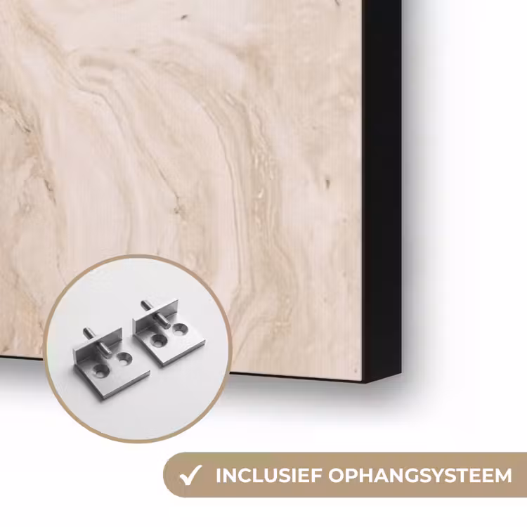 Marmer - Patroon - Beige - Steen - Abstract Textielframe zwart klein -USP_ophangsysteemNL