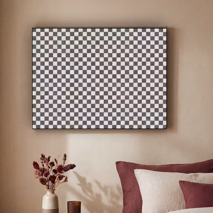 Marmer - Patroon - Grijs Textielframe zwart klein 947 -sfeer1