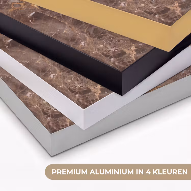 Marmer - Patroon - Natuur - Bruin - Goud Textielframe zwart klein -USP_kleurenNL