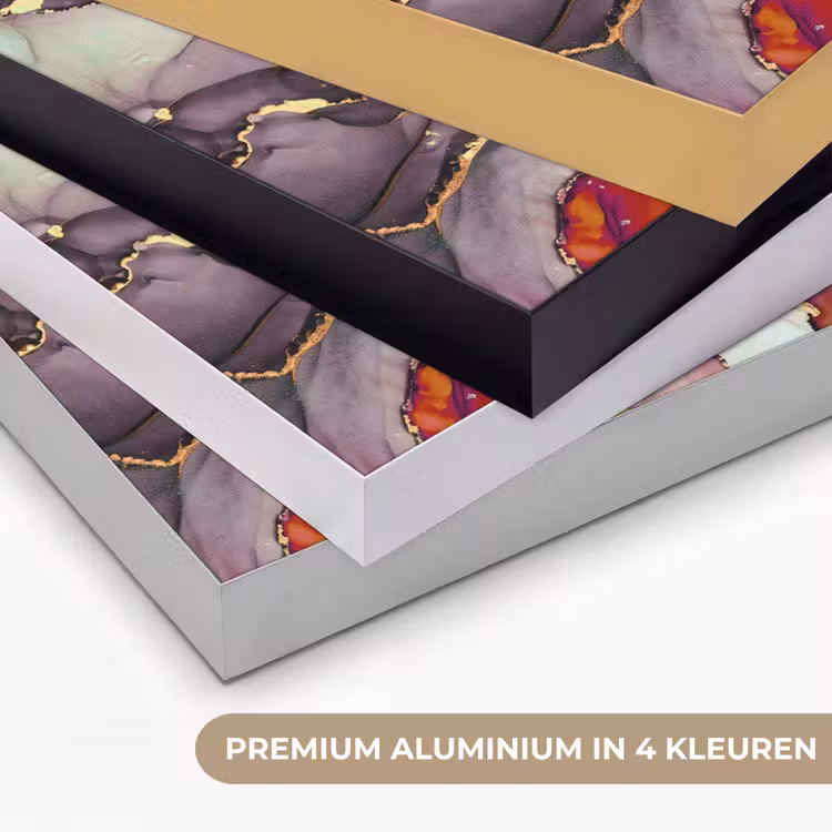 Marmer - Rood - Paars - Goud Textielframe zwart klein -USP_kleurenNL