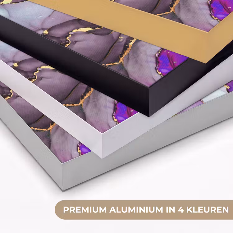 Marmer - Roze - Paars - Gold Textielframe zwart klein -USP_kleurenNL