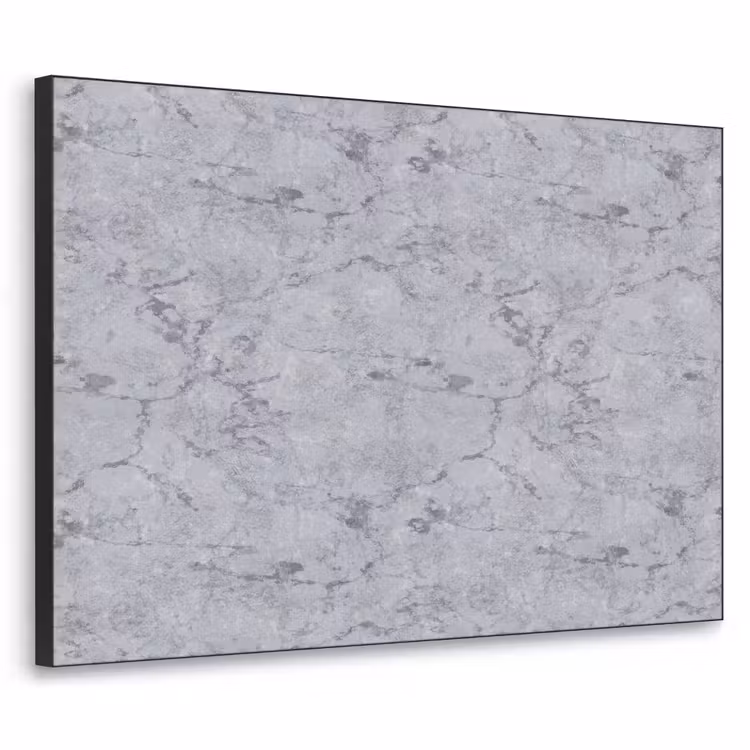 Marmerplaat - Patroon - Grijs Textielframe zwart klein 947 -3d