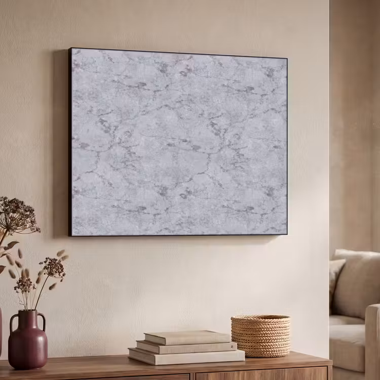 Marmerplaat - Patroon - Grijs Textielframe zwart klein 947 -sfeer3