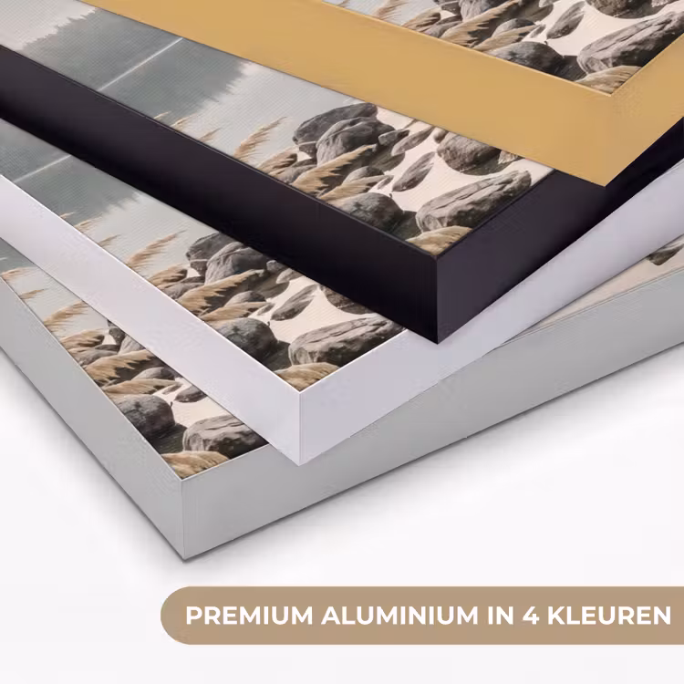 Meer - Bergen - Landschap - Groen Textielframe zwart klein -USP_kleurenNL