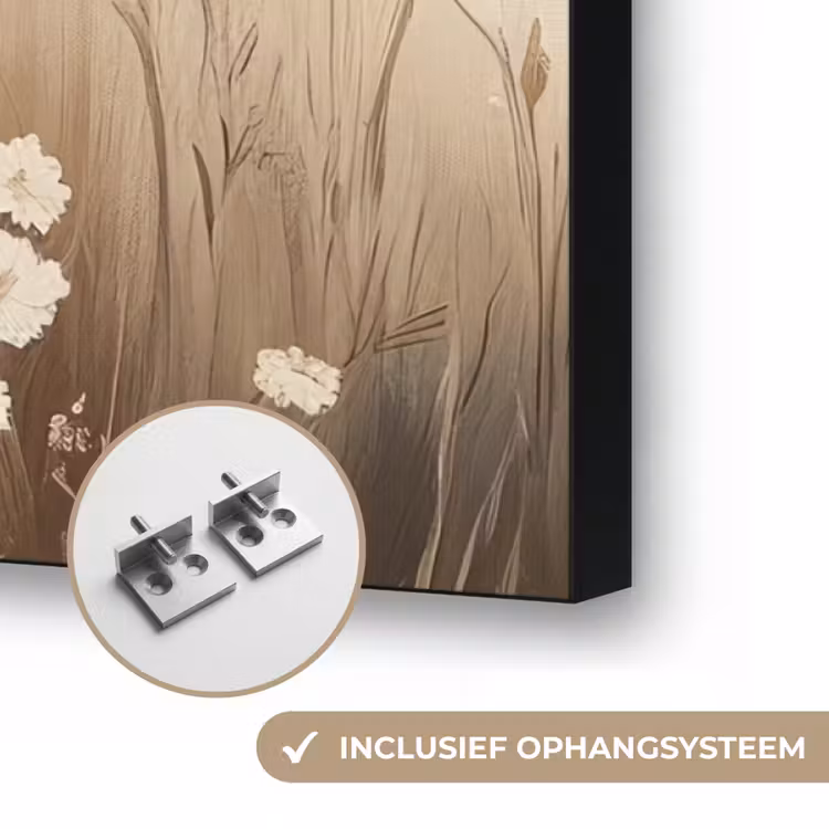 Meer - Water - Natuur - Beige Textielframe zwart klein -USP_ophangsysteemNL