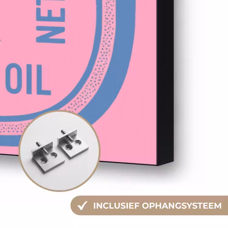 Meermin - Sardineblik - Illustratie - Roze - Retro Textielframe zwart klein -USP_ophangsysteemNL