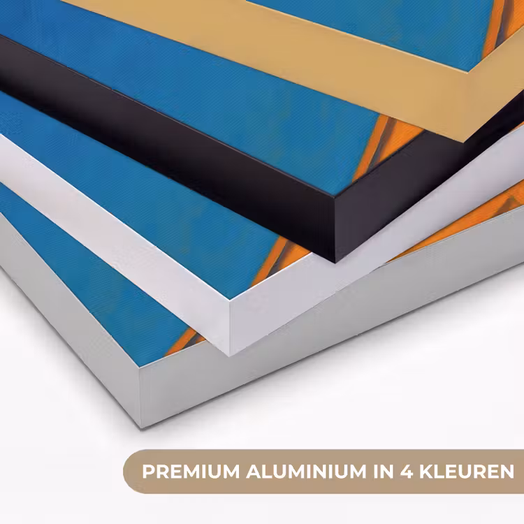 Meeuw - Gebouw - Lucht - Geschilderd Textielframe zwart klein -USP_kleurenNL