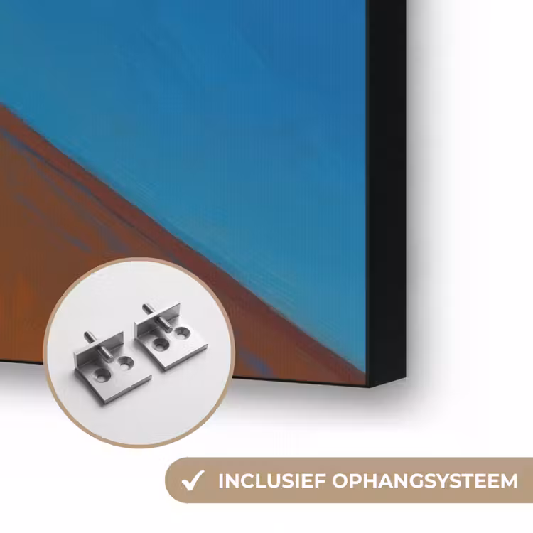 Meeuw - Gebouw - Lucht - Geschilderd Textielframe zwart klein -USP_ophangsysteemNL