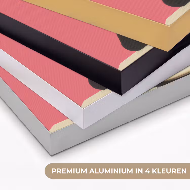 Meisje - Kopje - Bloemen - Roze Textielframe zwart klein -USP_kleurenNL