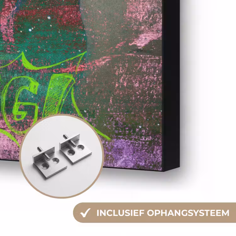 Melkmeisje - Johannes Vermeer - Graffiti Textielframe zwart klein -USP_ophangsysteemNL