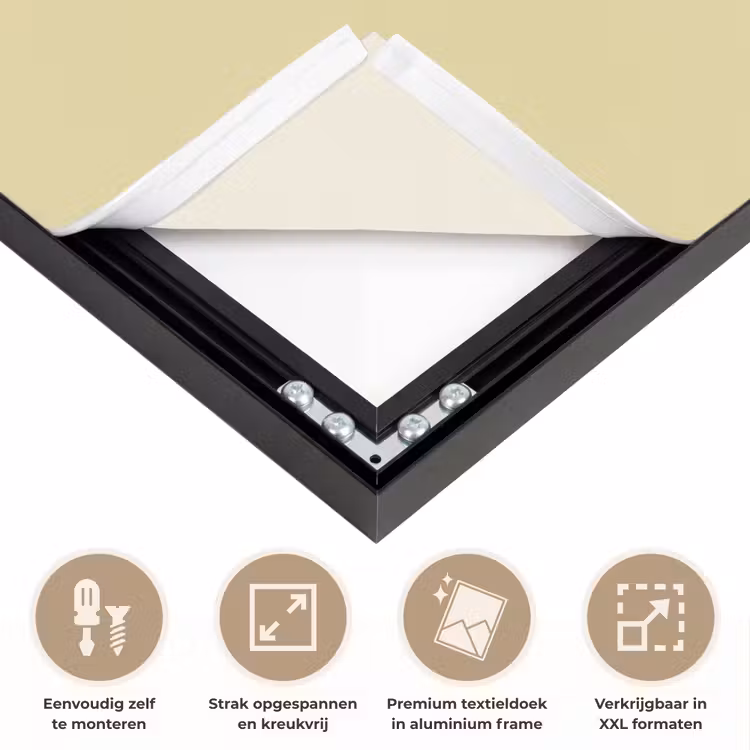 Mellow - Touch - Geel Textielframe zwart klein 947 -USP_feed_closeupNL
