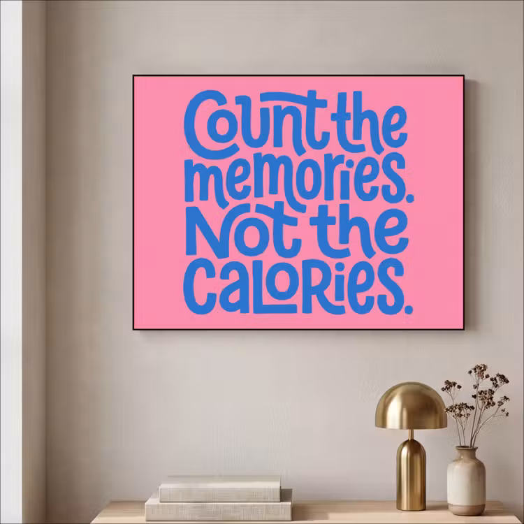 Memories - Roze - Blauw - Quote Textielframe zwart klein -sfeer2