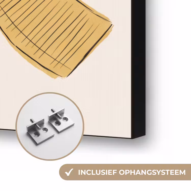 Mens - Kantoorartikelen - Werk - Modern Textielframe zwart klein -USP_ophangsysteemNL