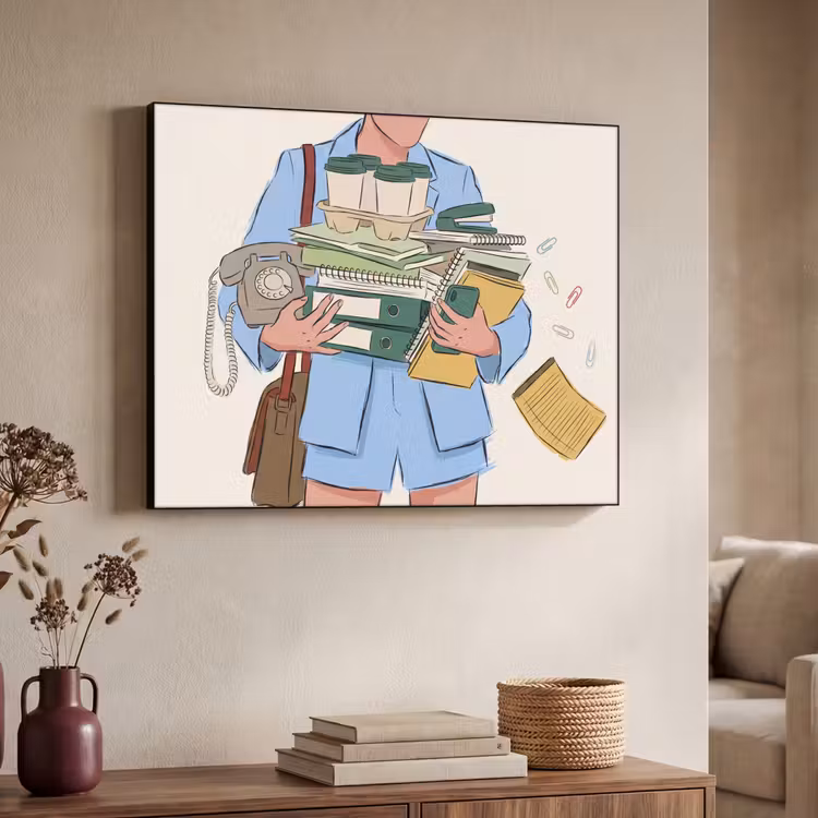 Mens - Kantoorartikelen - Werk - Modern Textielframe zwart klein -sfeer3
