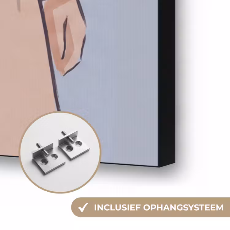 Mensen - Boodschappen - Stadsleven - Modern - Kleurrijk Textielframe zwart klein -USP_ophangsysteemNL