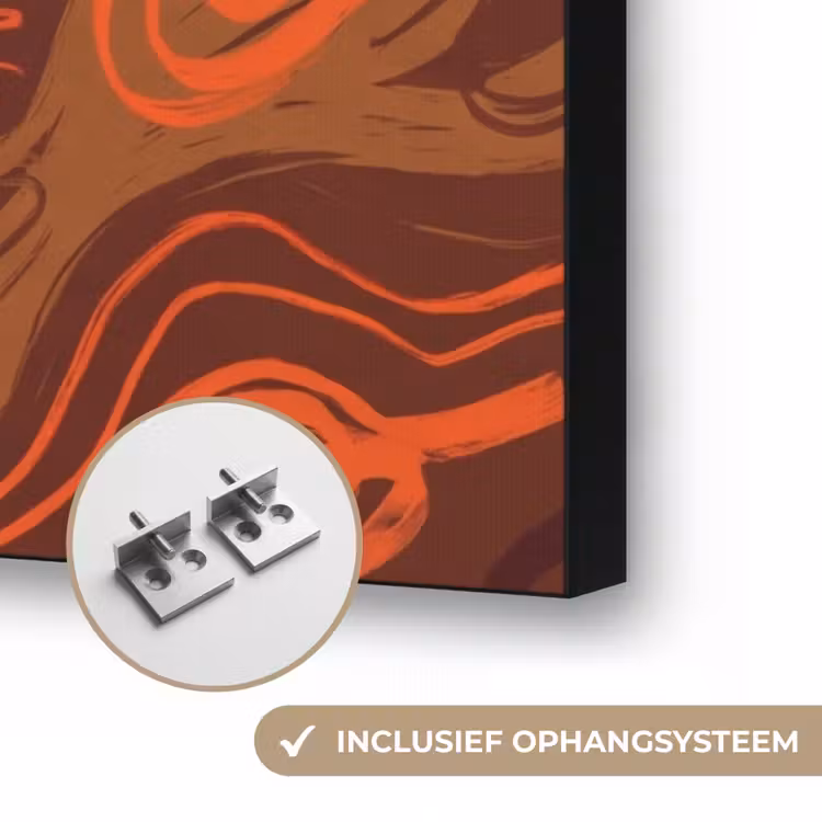 Mensen - Cowboykleding - Westerse stijl - Illustratie - Bruin Textielframe zwart klein -USP_ophangsysteemNL