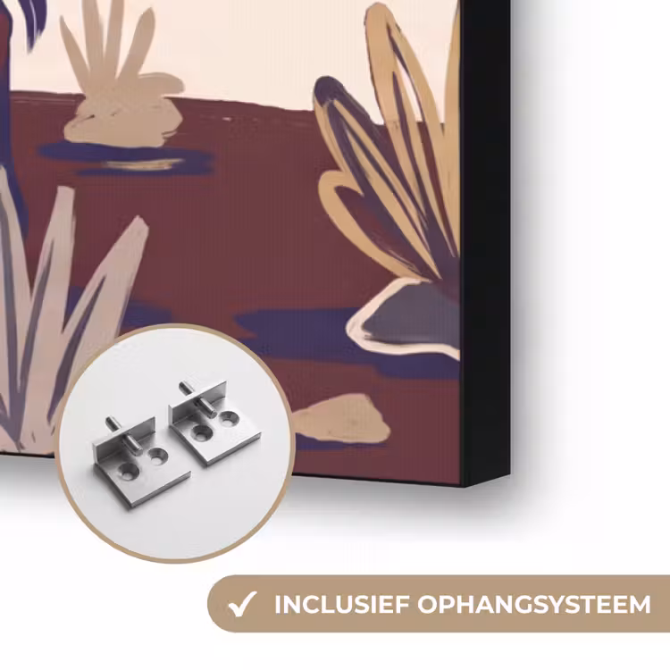 Mensen - Dieren - Cowboy - Abstract - Kleurrijk Textielframe zwart klein -USP_ophangsysteemNL