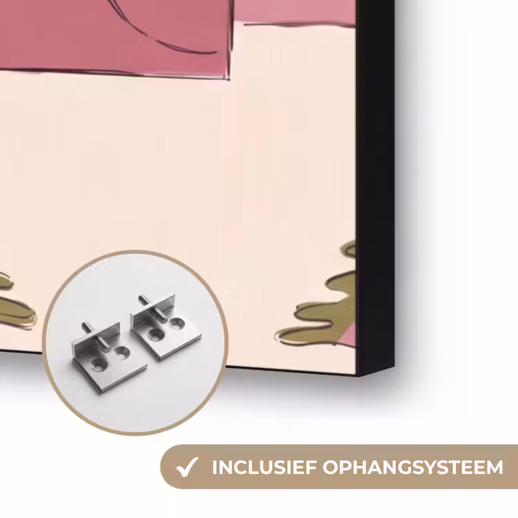 Mensen - Mannen - Hoeden - Retro - Interieur Textielframe zwart klein -USP_ophangsysteemNL