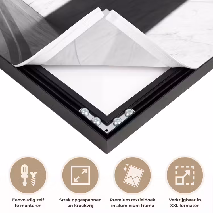 Mensen - Schaduw - Dans - Zwart-wit - Liefde Textielframe zwart klein -USP_feed_closeupNL