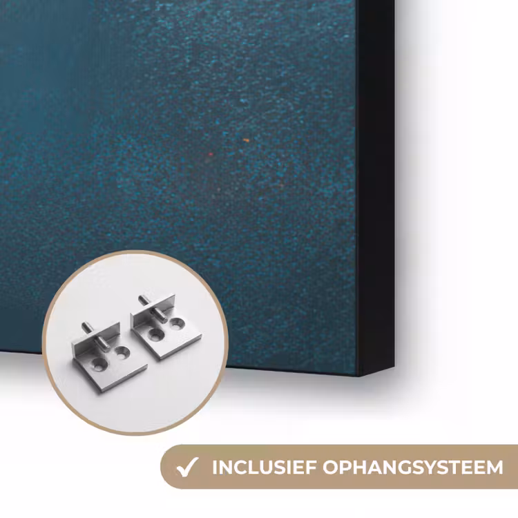Merry Christmas - Blauw - Kerst - Winter Textielframe zwart klein -USP_ophangsysteemNL