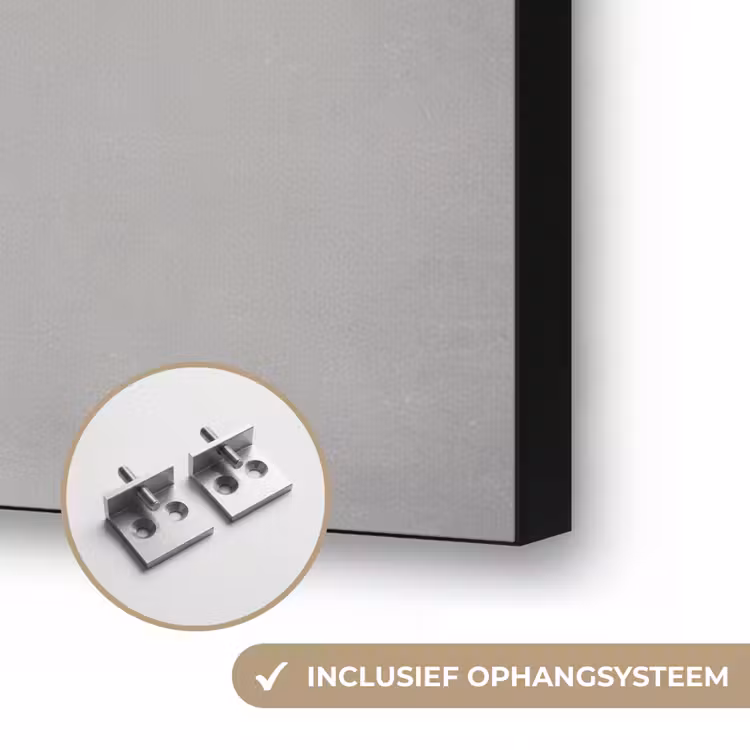 Microfoon - Vintage - Illustratie - Grijs Textielframe zwart klein -USP_ophangsysteemNL