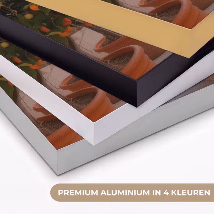 Middelandse zee - Sinaasappel - Heuvels - Zee Textielframe zwart klein -USP_kleurenNL