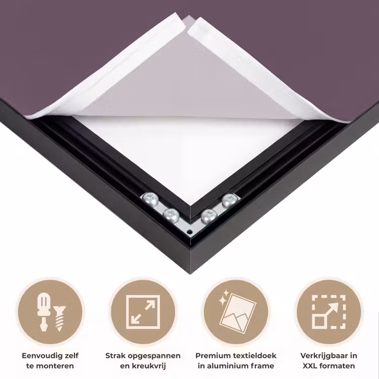 Midnight - Plum - Paars Textielframe zwart klein 947 -USP_feed_closeupNL