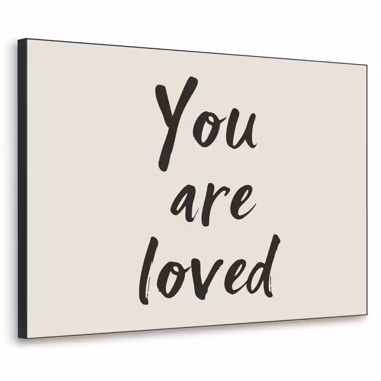 Minimalistisch - Beige - Love Textielframe - compleet frame klein -3d