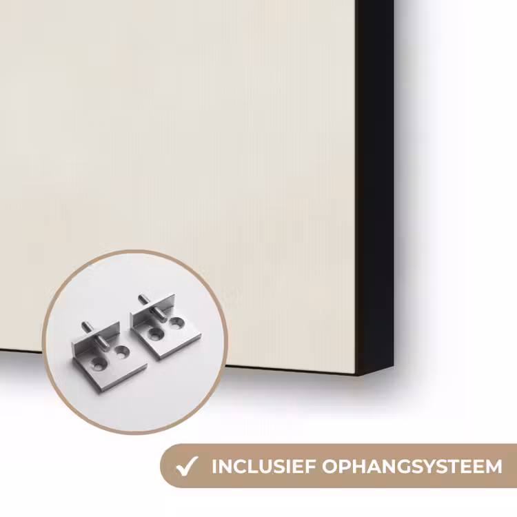 Minimalistisch - Cirkels - Roze Textielframe zwart klein -USP_ophangsysteemNL